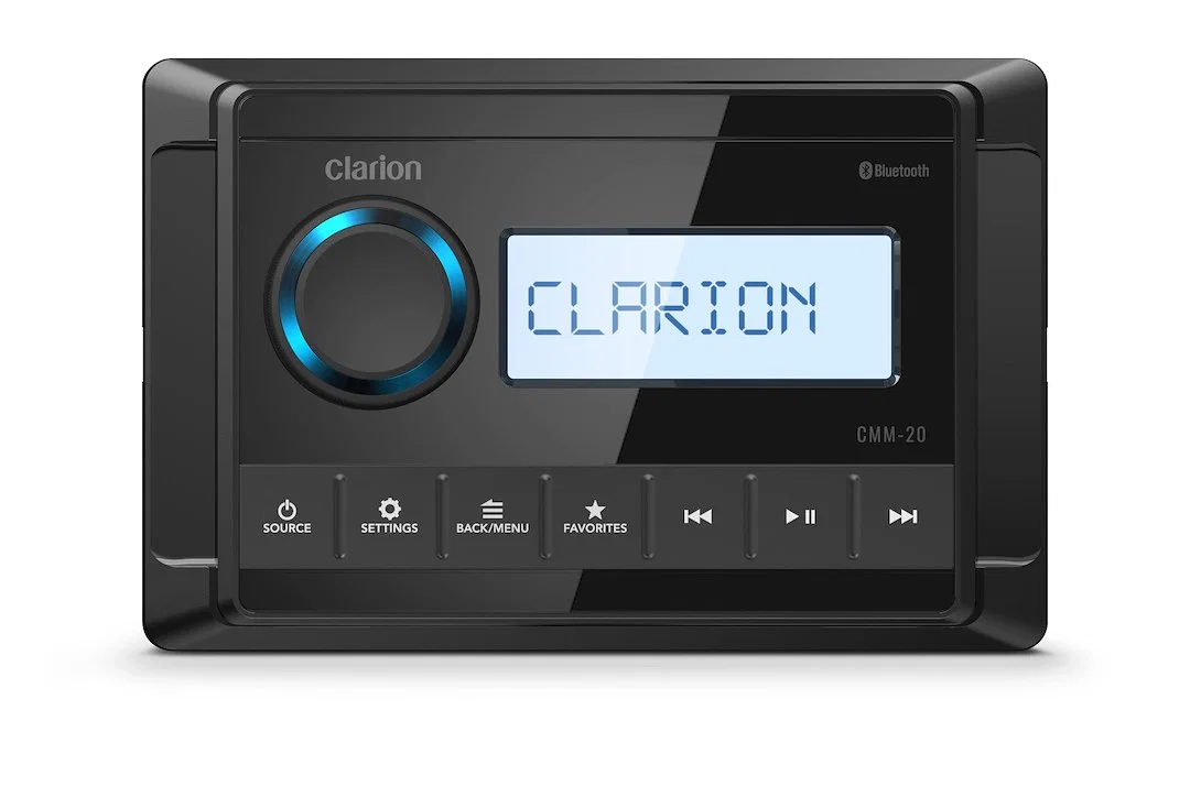 010-03223-00 – CLARION Radio, Marine Use AM/ FM Tuner With Built-In NOAA Weather Radio Bluetooth® Music Streaming USB...